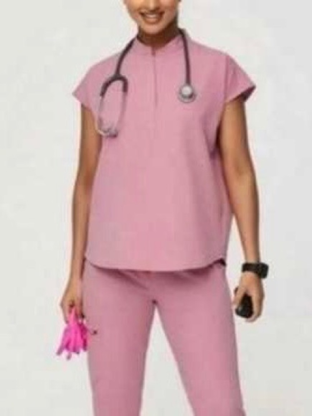 Figs F*ing Pink Rafaela Scrub Top
